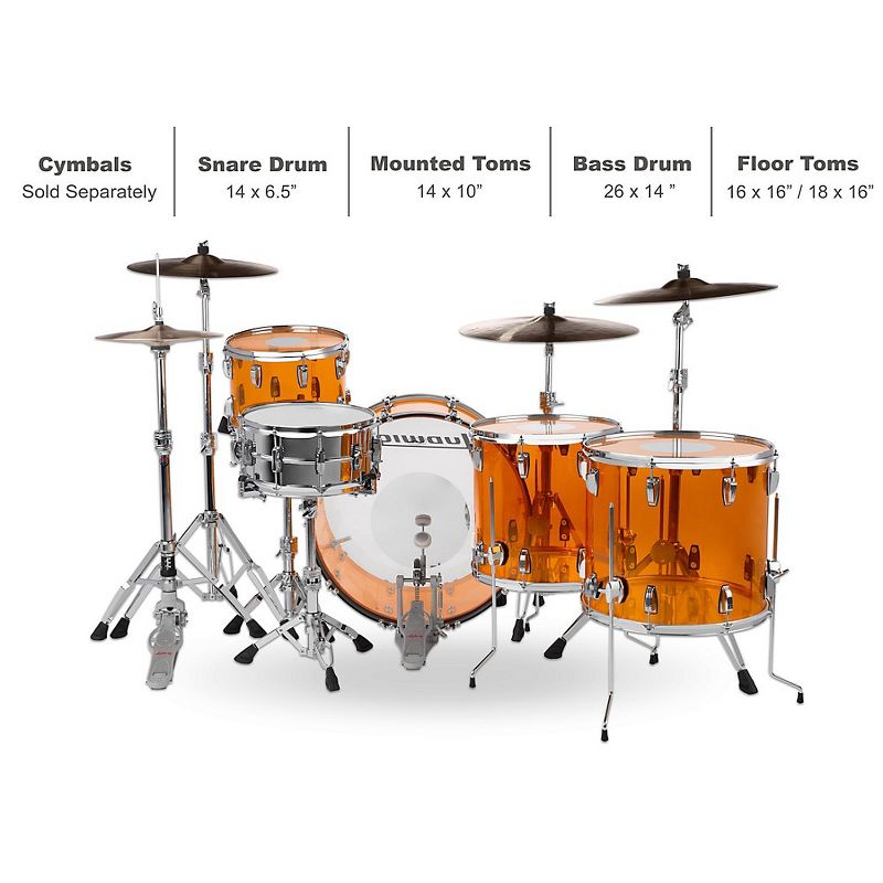 Ludwig Vistalite Zep 5-Piece Shell Pack Amber
