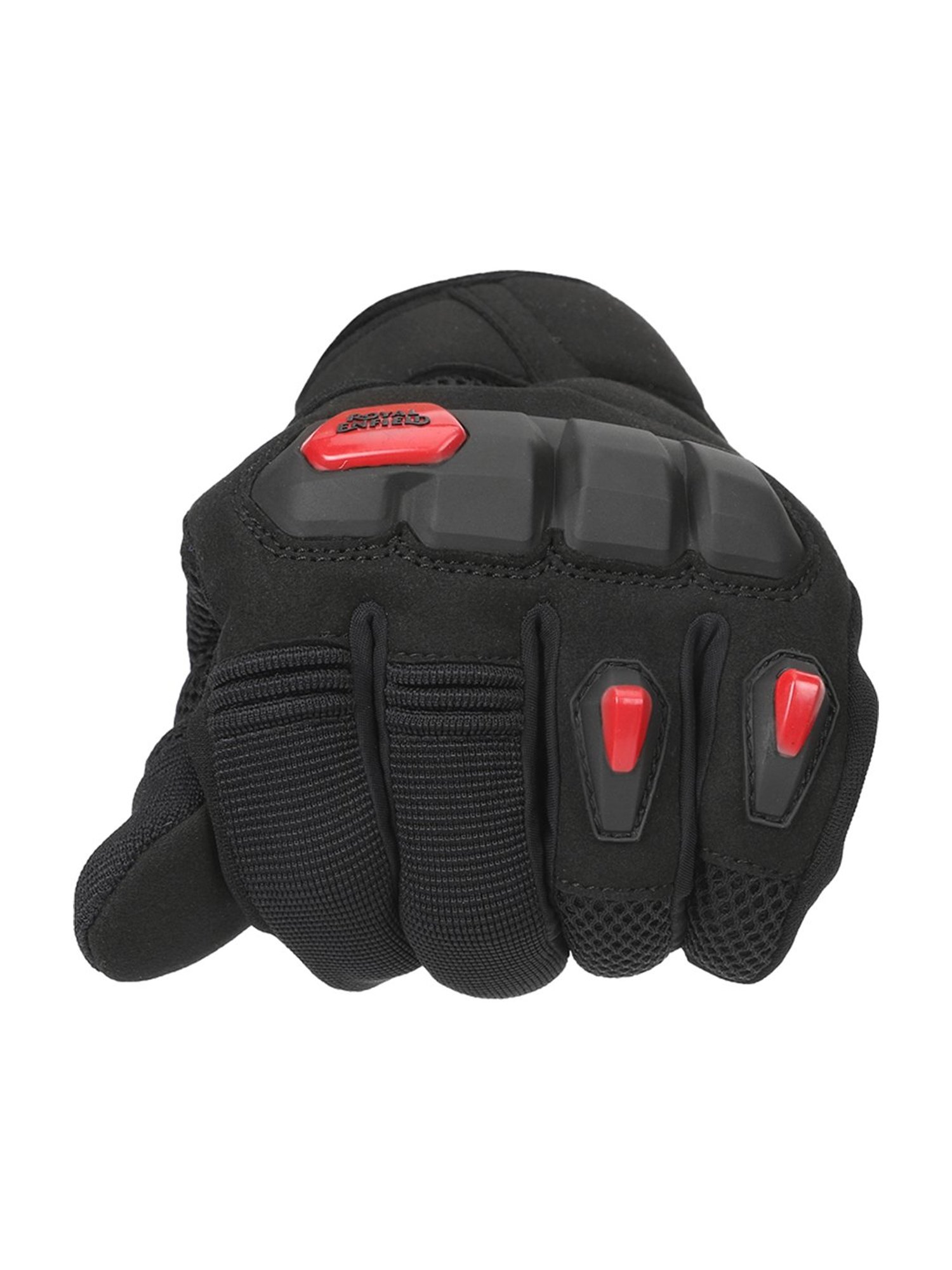 Royal Enfield Black Textured Rambler V3 Riding Gloves - XL