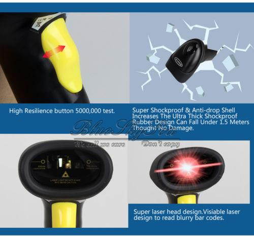 Handheld 2.4G USB Charging Wireless Cordless Laser Barcode Scanner Reader CT007