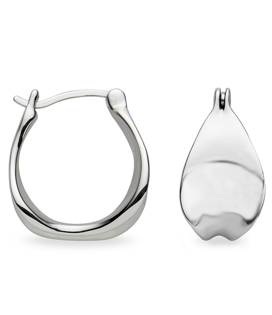 Nambe Tapered Sterling Silver Hoop Earrings