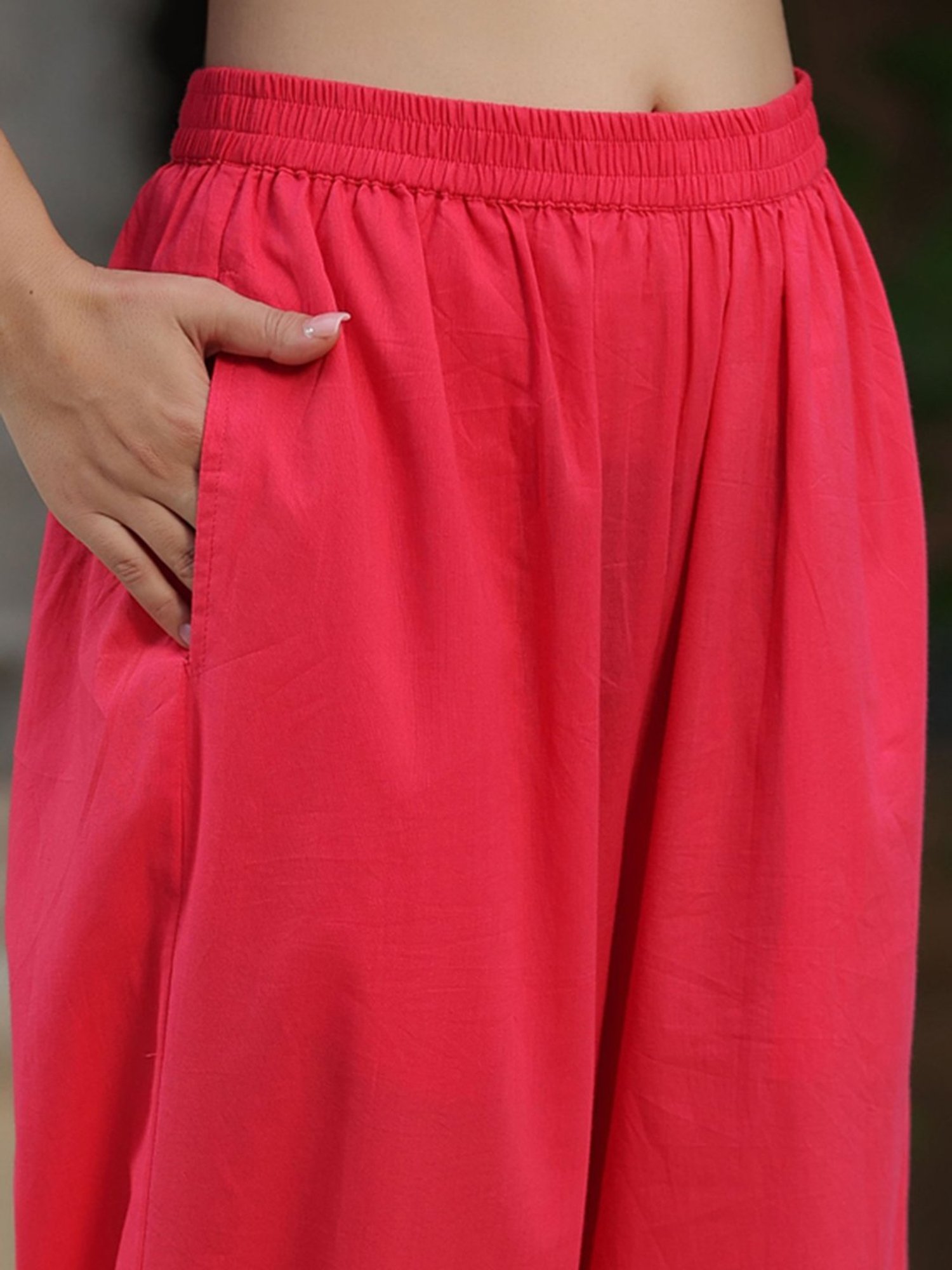 Rain and Rainbow Cream & Red Pure Cotton Floral Kurta & Salwaar Set