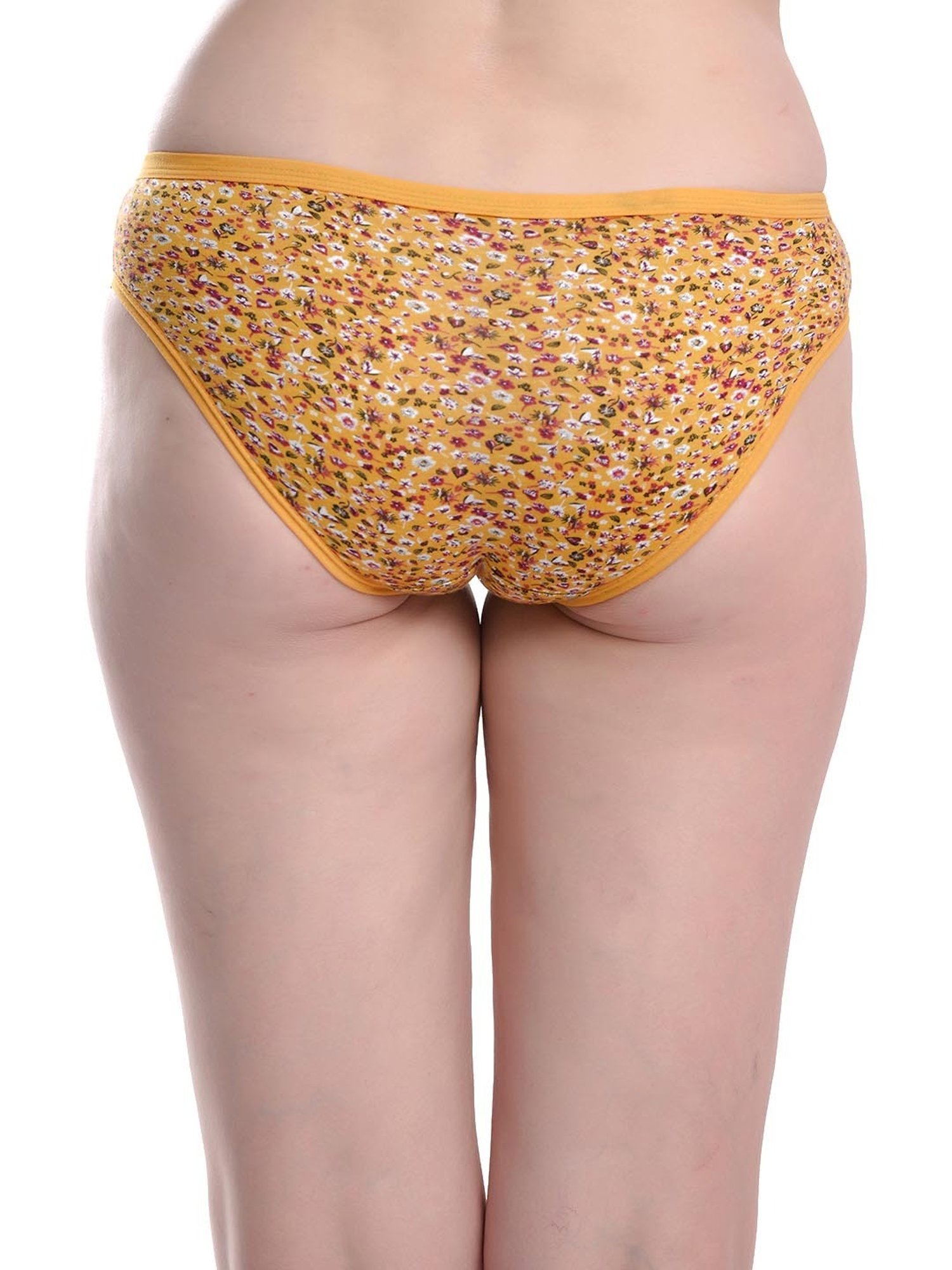 FIMS Yellow & Green Floral Print Hipster Panties - Pack Of 2