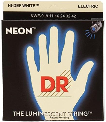 DR Strings - NEON - HI-DEF-WHITE - Electric Guitar Strings - Lite - NWE-9 - 9-42