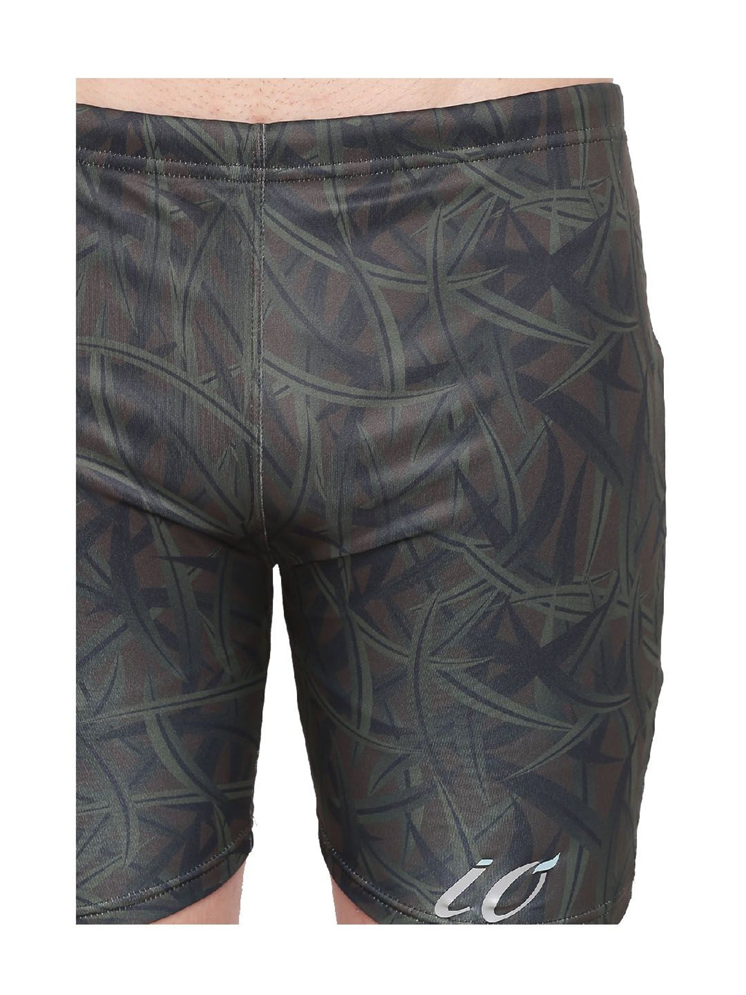 IO Green Camo Skinny Fit Swim Shorts