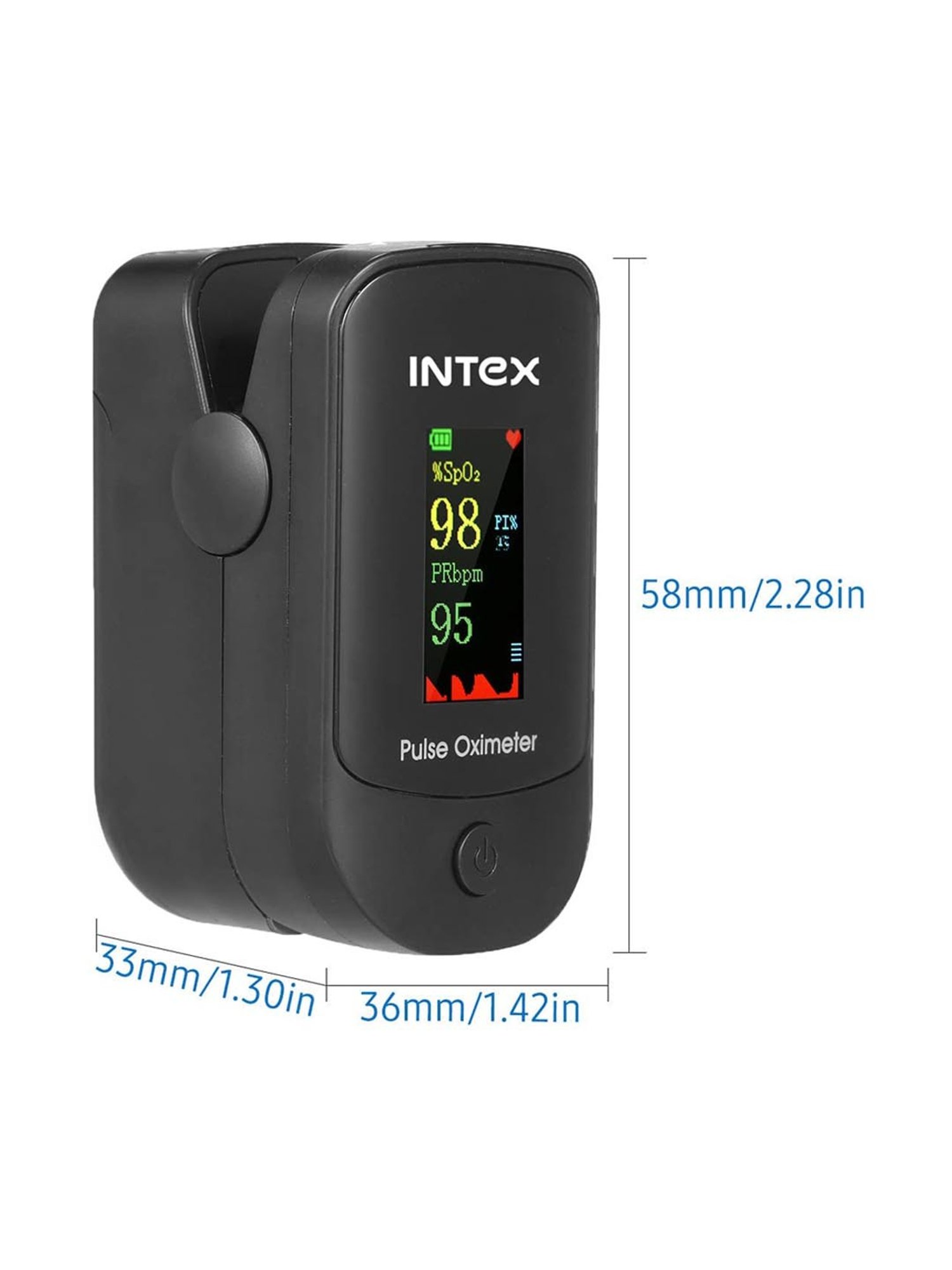 Intex MCP IT-OX02 Pulse Oximeter with Oxygen Saturation Monitor (Black)