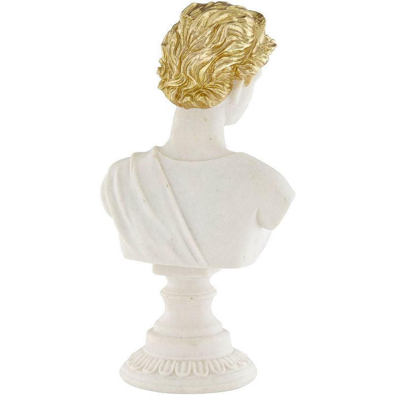Dahlia Studios Matte White 16 1/2" High Women Bust Sculpture with Gold Hair