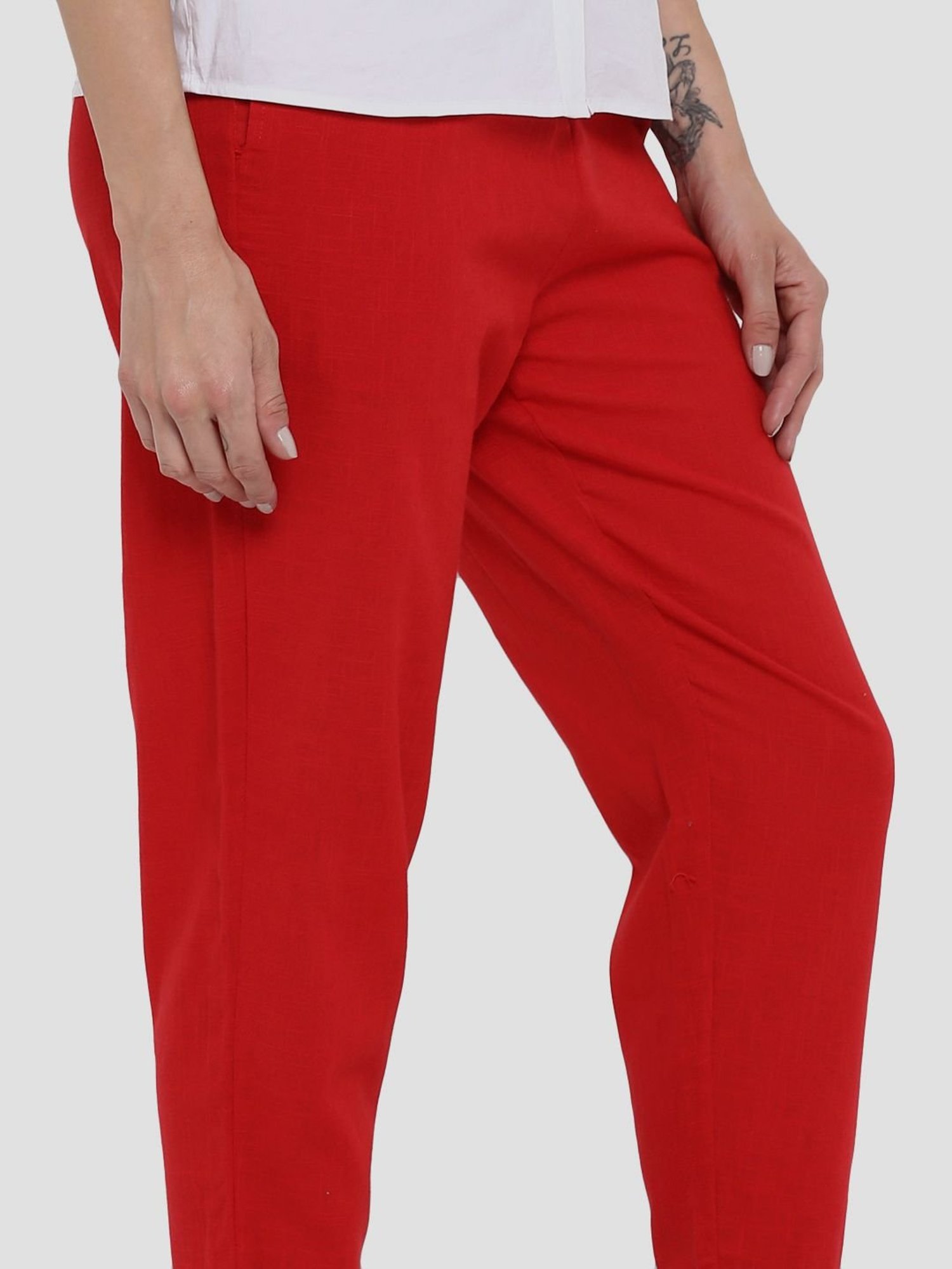 Sringam Maroon Cotton Pants