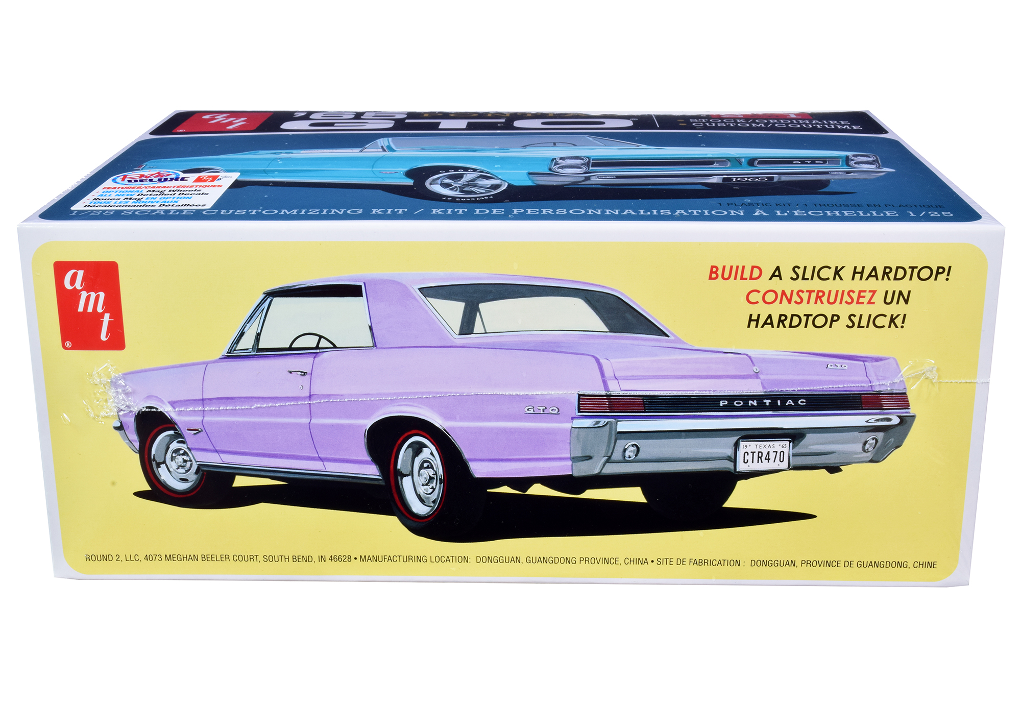 Skill 2 Model Kit 1965 Pontiac GTO 2-in-1 Kit 1/25 Scale Model by AMT