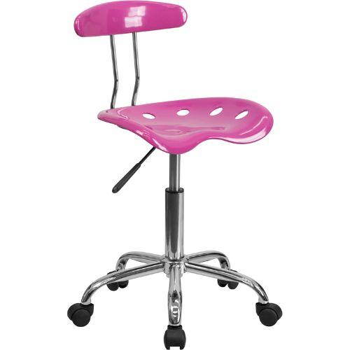 Vibrant Candy Heart and Chrome Swivel Task Chair with Tractor Seat