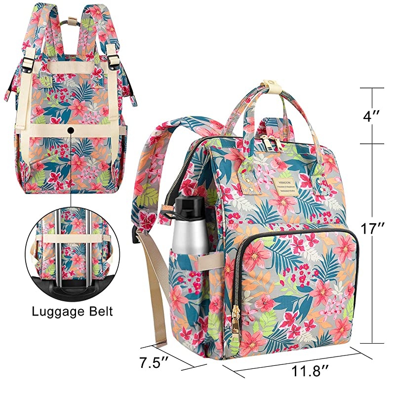 School Backapck, Stylish Laptop Backapck Computer Bag for Women Girls, Water Repellent Doctor Teacher Laptop Bag Casual Daypack Fit 15.6 inch Laptop Notebook(Flower5)