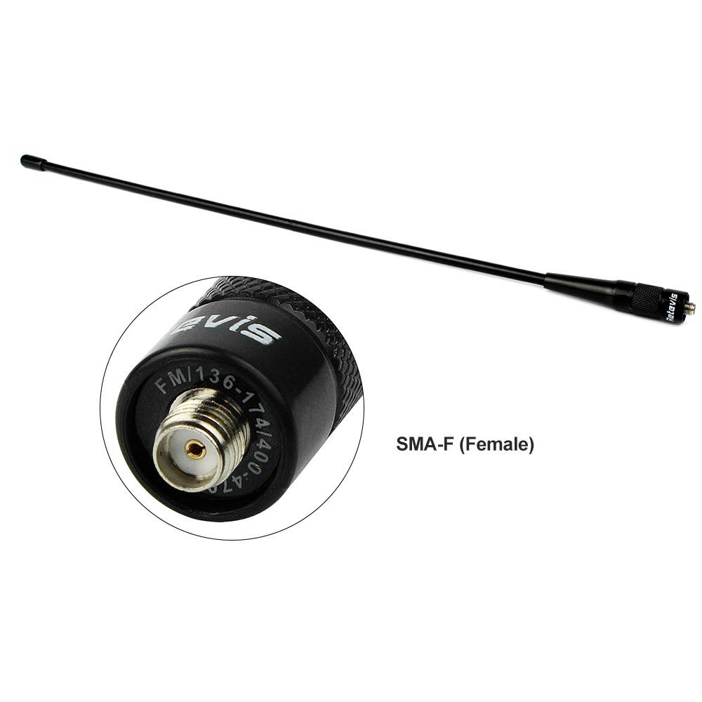 Retevis RHD-771 Antenna VHF UHF Dual-band Intercom Antenna SMA-F Soft Antenna with 2.15DBI Gain 20 Watts Power for Handheld Radios with SMA-M Interface