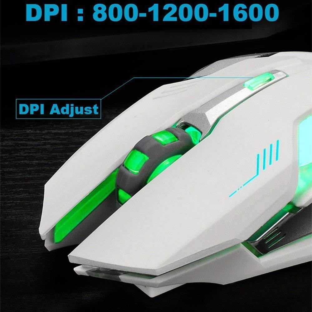 Zgeer Rechargeable Z7 Wireless Silent LED Backlit USB Optical Ergonomic Gaming Mouse