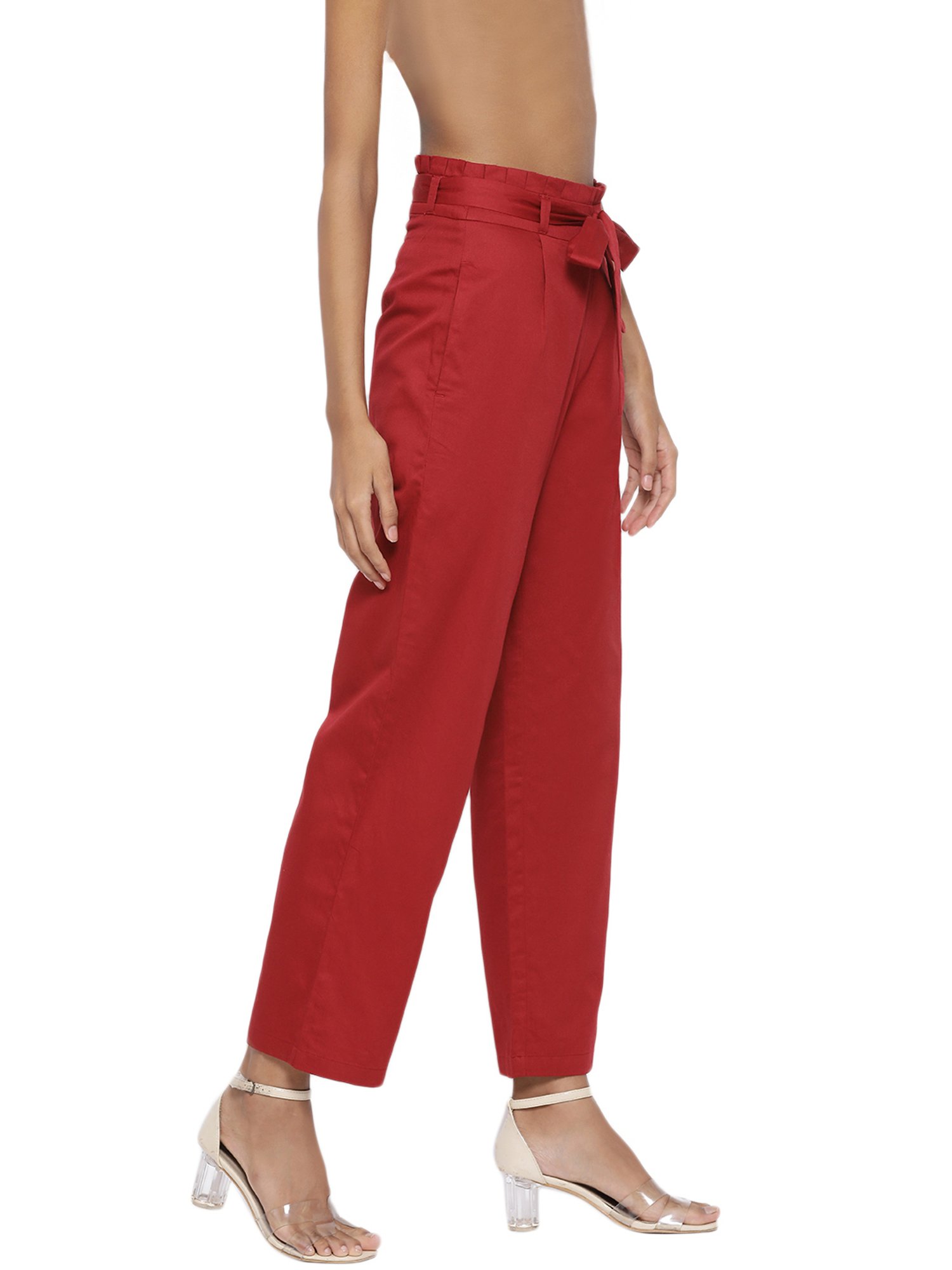 Rooted Maroon Cotton Trousers