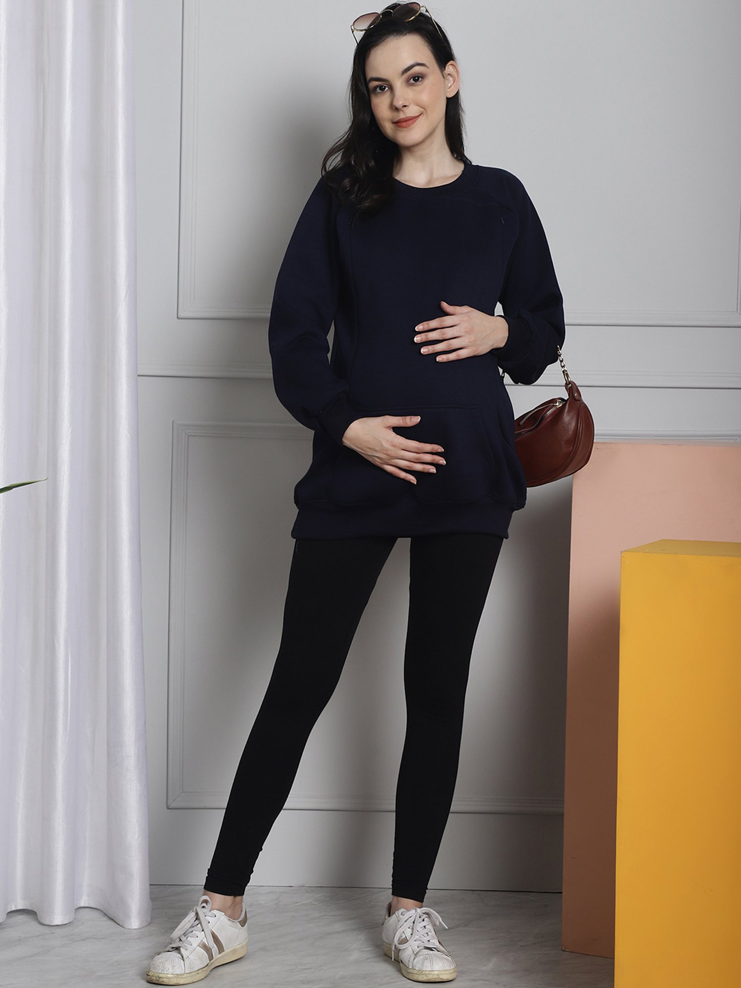 Secret Wish Navy Maternity Pullover