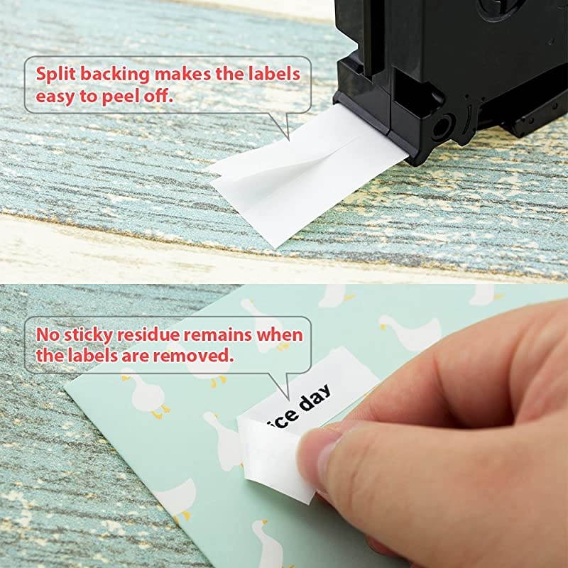 Maker Tape TZe Tape 12mm 047 Inch Laminated Black on ClearWhiteGoldSilver+White on ClearBlack+Gold on Black with P Touch Maker PTD200 PTD210 PTD400 262 Feet 8m 7Pack