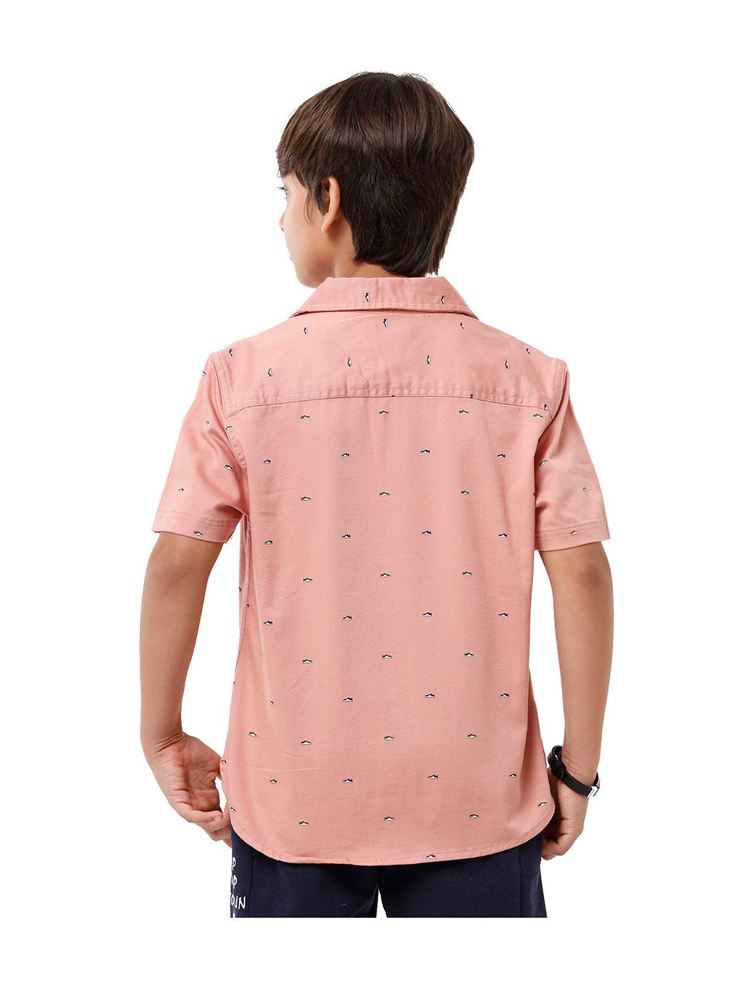 Under Fourteen Only Kids Peach Printed Shirt