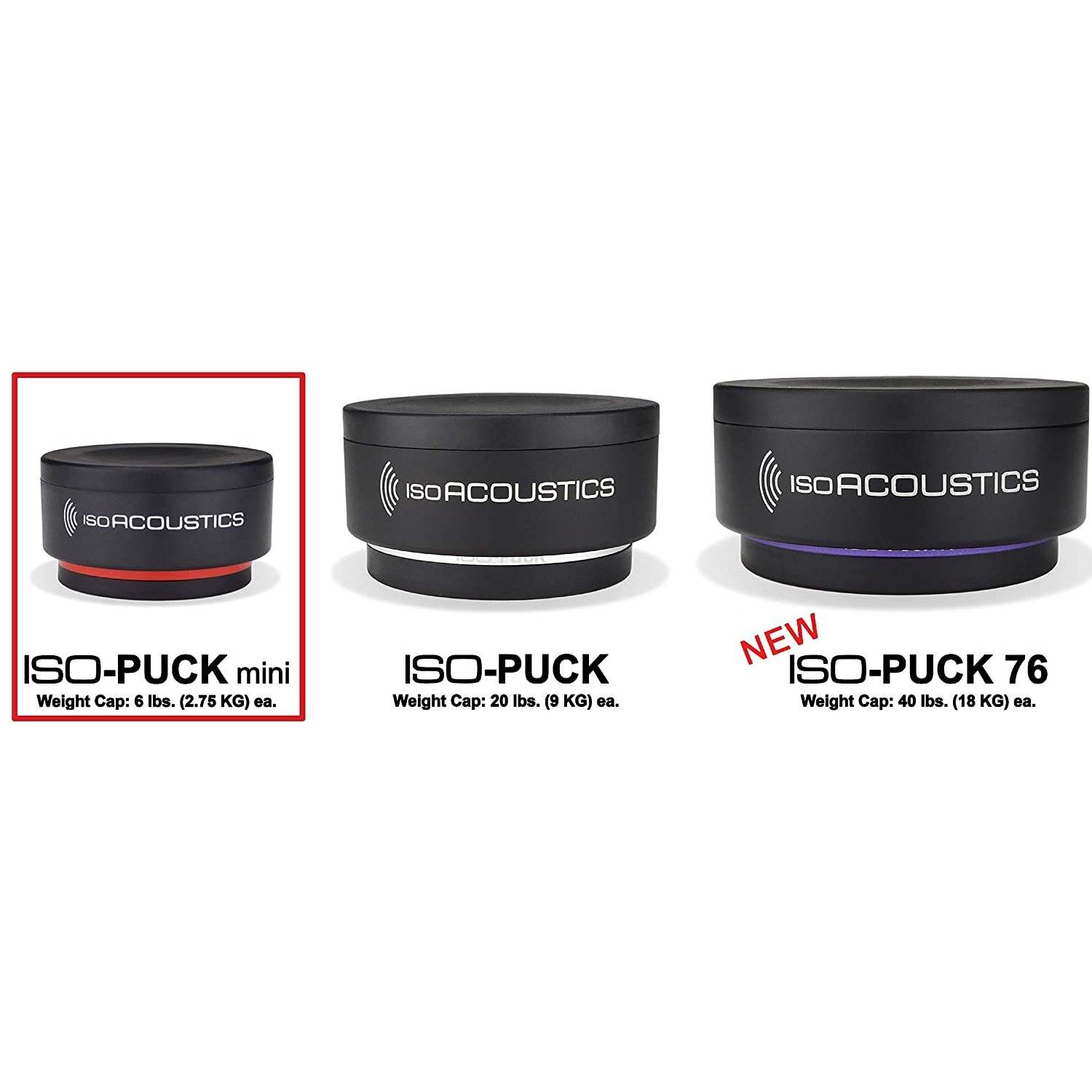 IsoAcoustics ISO-PUCK MINI Vibration Isolators for Small Studio Monitors and Speakers (8-pack)