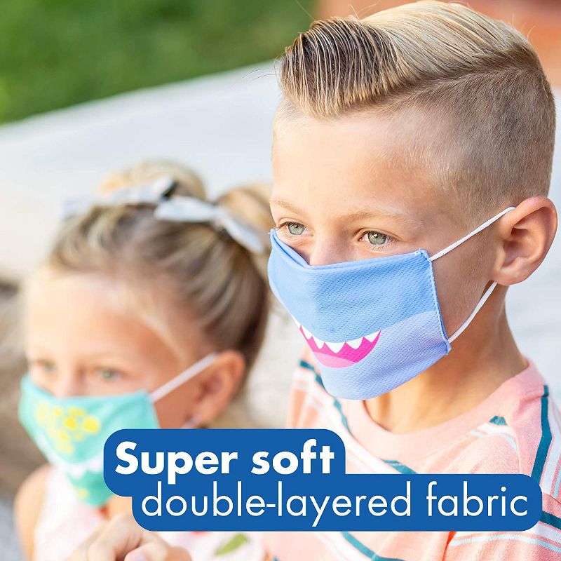 Educational Insights Kids' Face Masks 3-Pack Dinosaur, Tiger, Shark Set