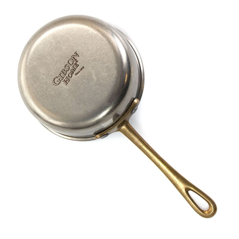Gibson Home Normandie 3.9 Inch Stainless Steel Mini Saucepan In Silver and Gold