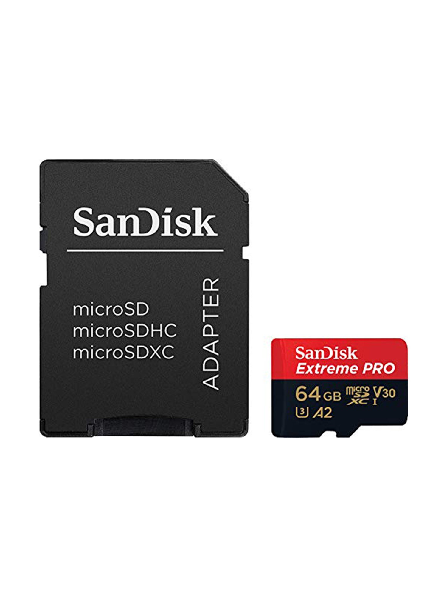 SanDisk 64GB Extreme Pro microSD UHS I Card (Red/Black)