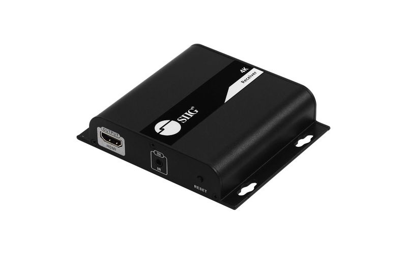 SIIG HDMI 4K30Hz HDbitT over IP Extender - Receiver - 1 Output Device - 393.70 ft Range - 1 x Network (RJ-45) - 1 x HDMI Out - Full HD - 1920 x 1080