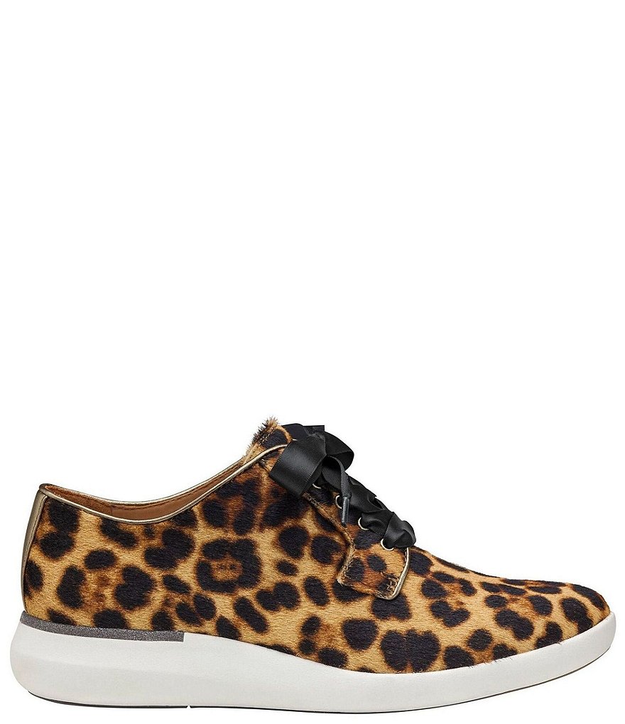 Johnston & Murphy Dakota Leopard Print Hair Calf Lace-Up Oxfords