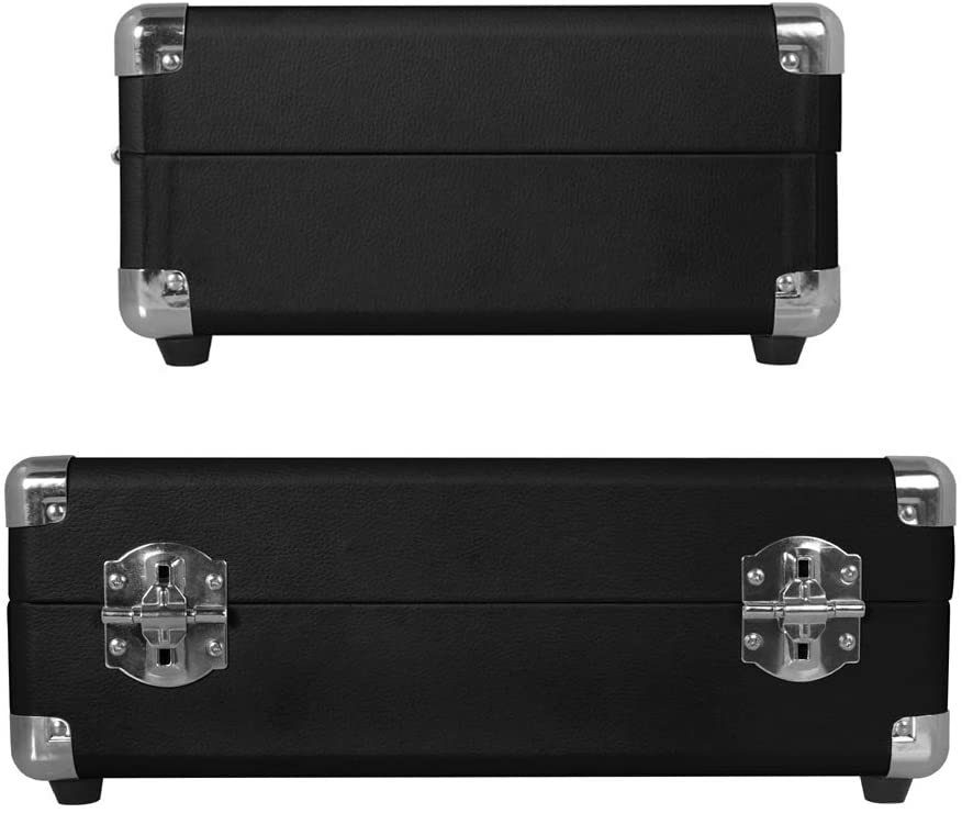 LP&No.1 Portable Suitcase Turntable with Stereo Speaker,3 Speeds Belt-Drive Vinyl Record Player Blue