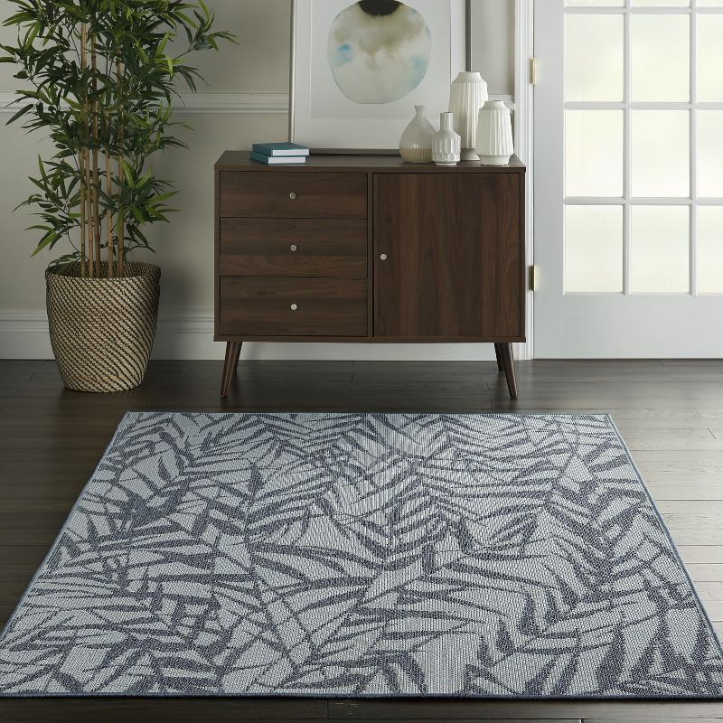 Nourison Calabas CLB06 Light Blue/Slate Indoor/Outdoor Area Rug 5'3" x 7'3"