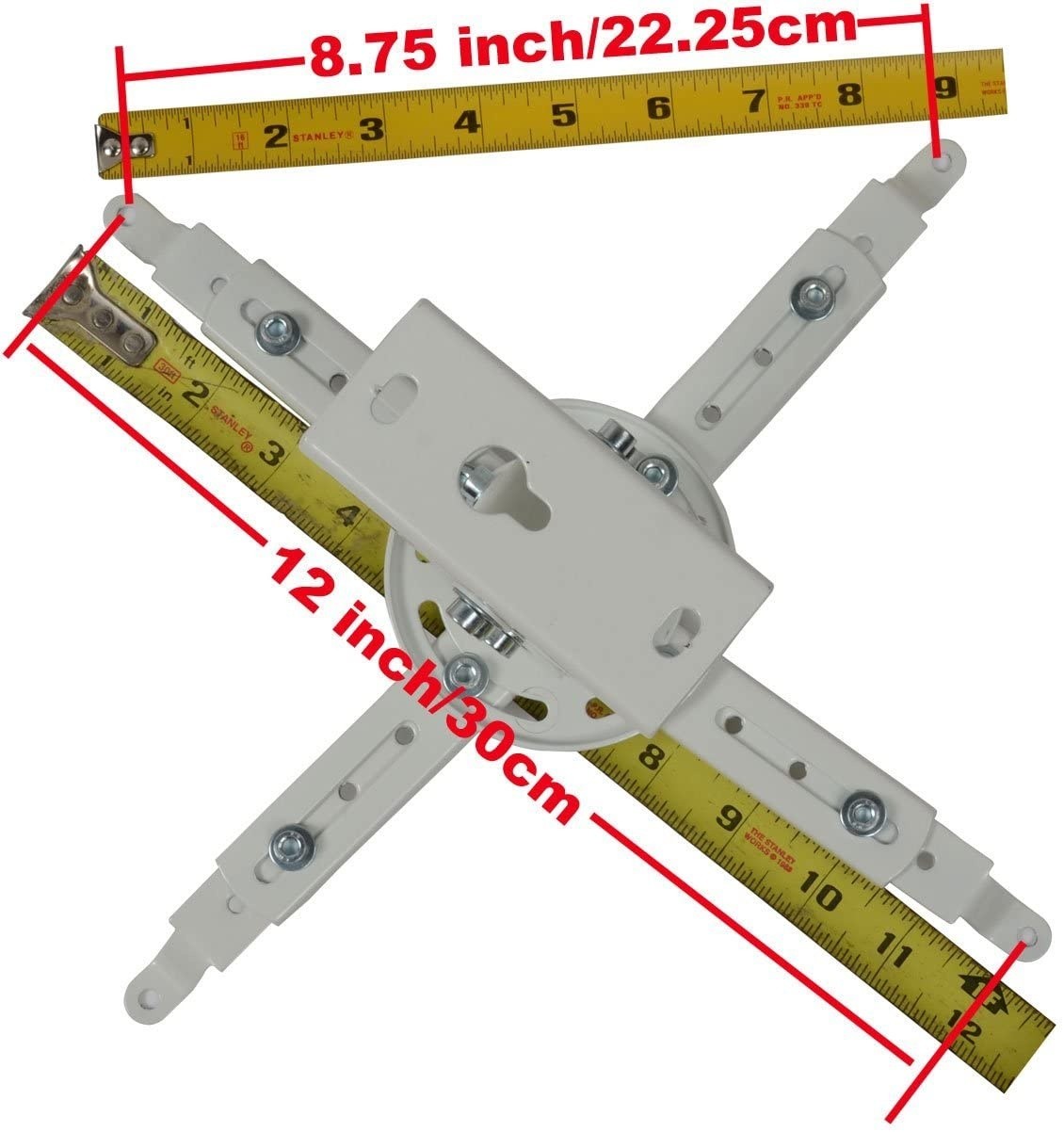 VideoSecu Adjustable White Ceiling Projector / Projection Mount Extending Arms PJ1W CU8