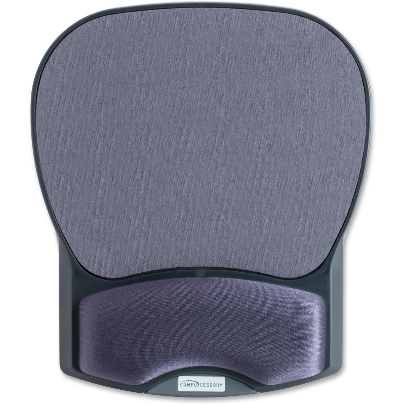 Compucessory Mouse Pad w/ Gel Wrist Rest 8-7/10"x10-1/5"x1-1/5" Charcoal 55302