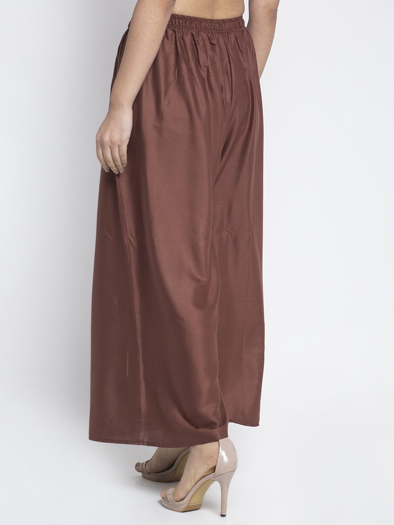 Gracit Brown & Maroon Flared Fit Palazzos - Pack Of 2