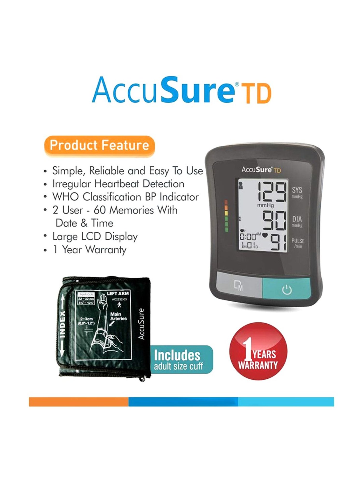 AccuSure TD Blood Pressure Monitor (Black)