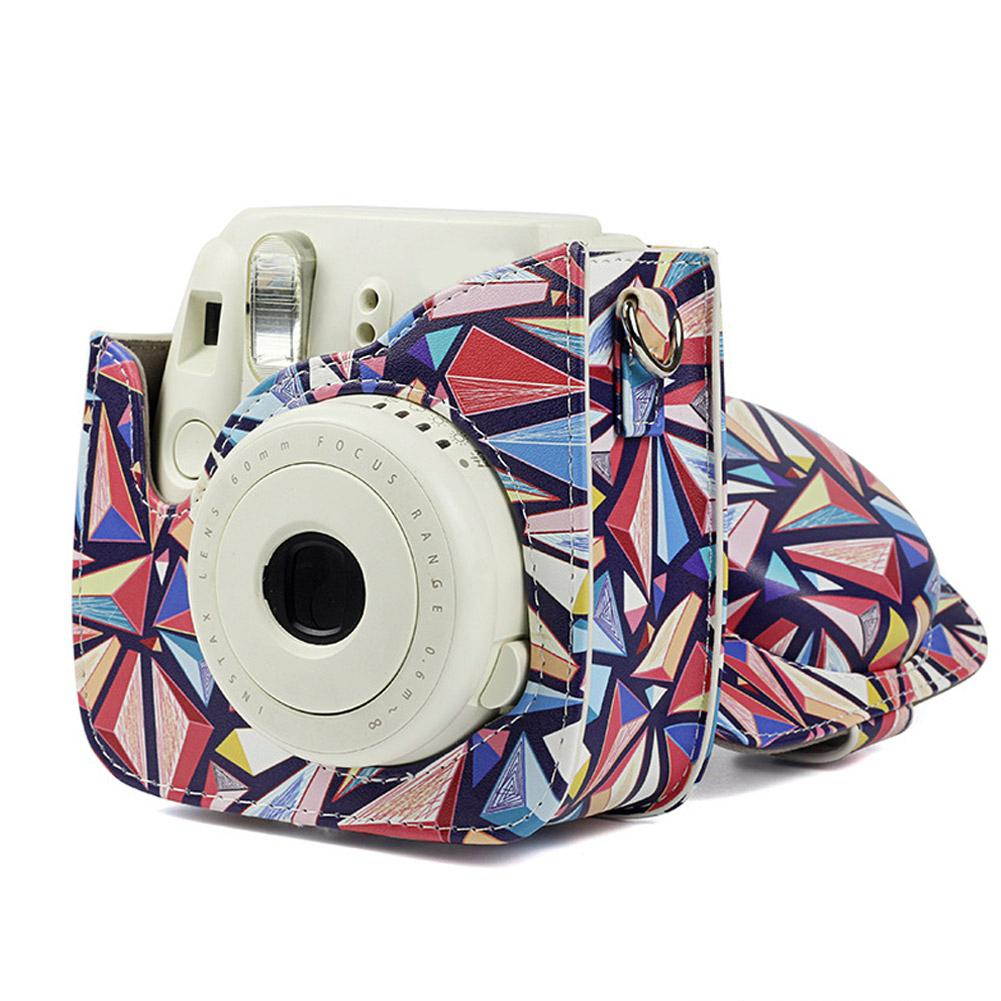 Color Rhombus Protective Camera Case Bag Compatible for Fujifilm Instax Mini 8+/8/9 Instant Camera Bag with Adjustable Strap