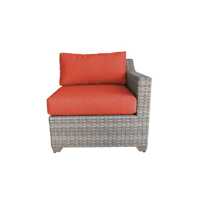 Nolin 7pc Sectional Weathered Brown Frame Sunbrella Spectrum Denim Fabric - La-Z-Boy