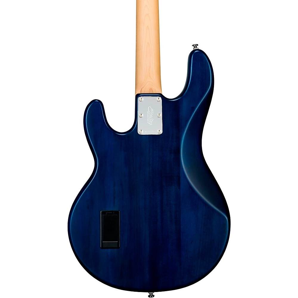 Sterling by Music Man StingRay Ray4 Electric Bass Satin Transparent Blue Black Pickguard