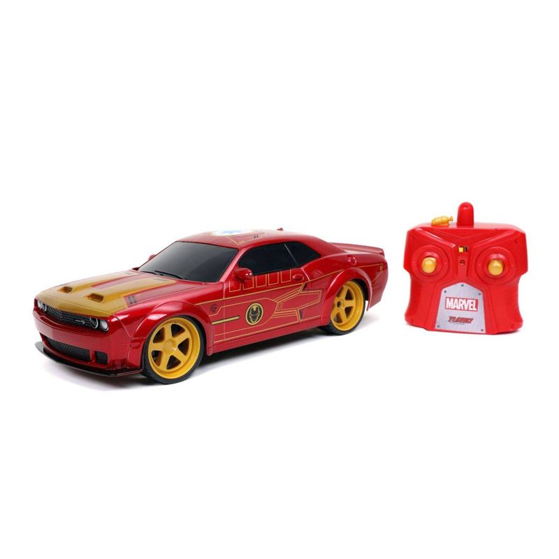 Jada Hollywood Rides R/C 2019 Dodge Challenger Widebody Hellcat Ironman - 1:16 Scale - Red