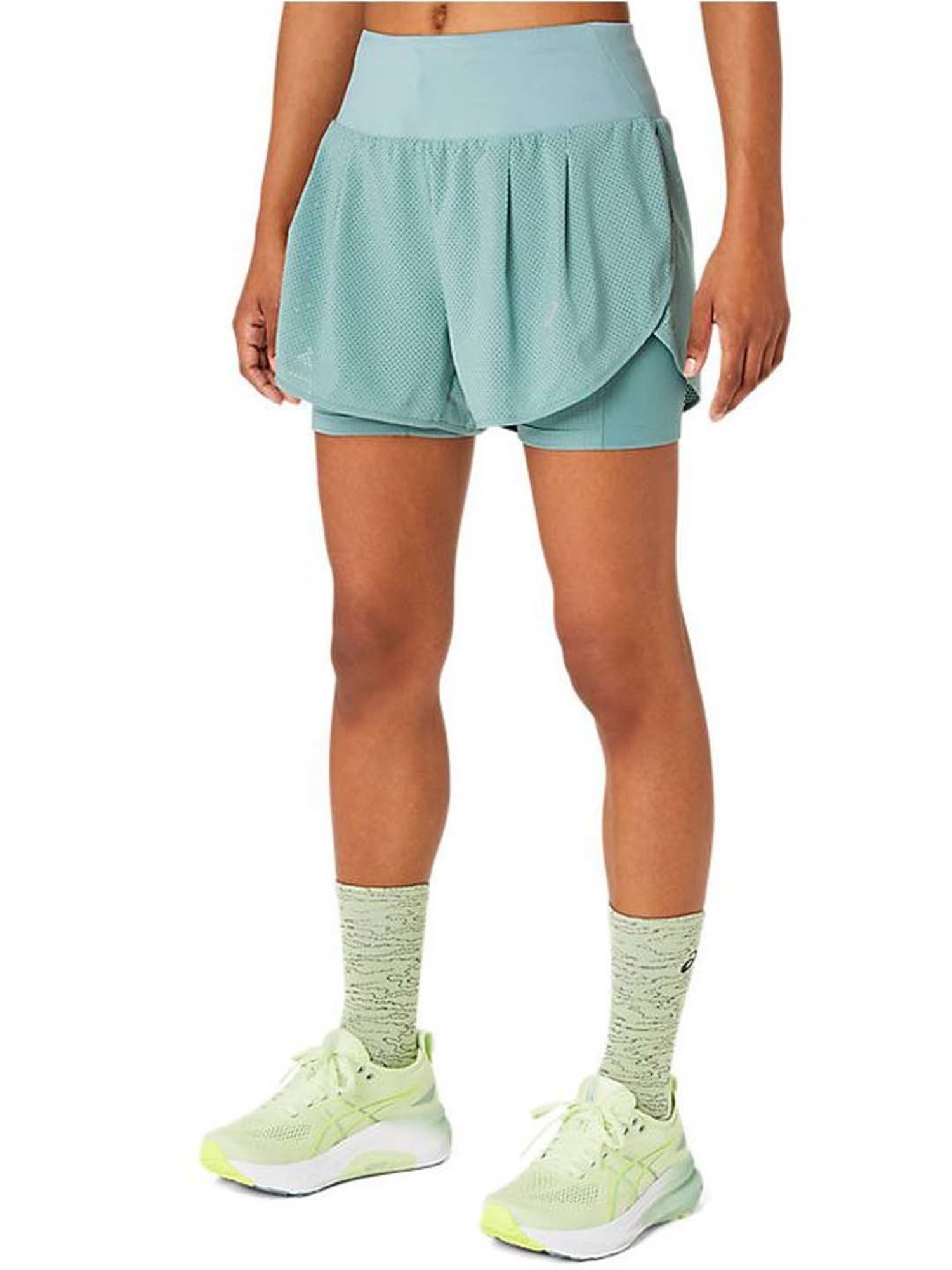 Asics Blue Mid Rise Sports Shorts