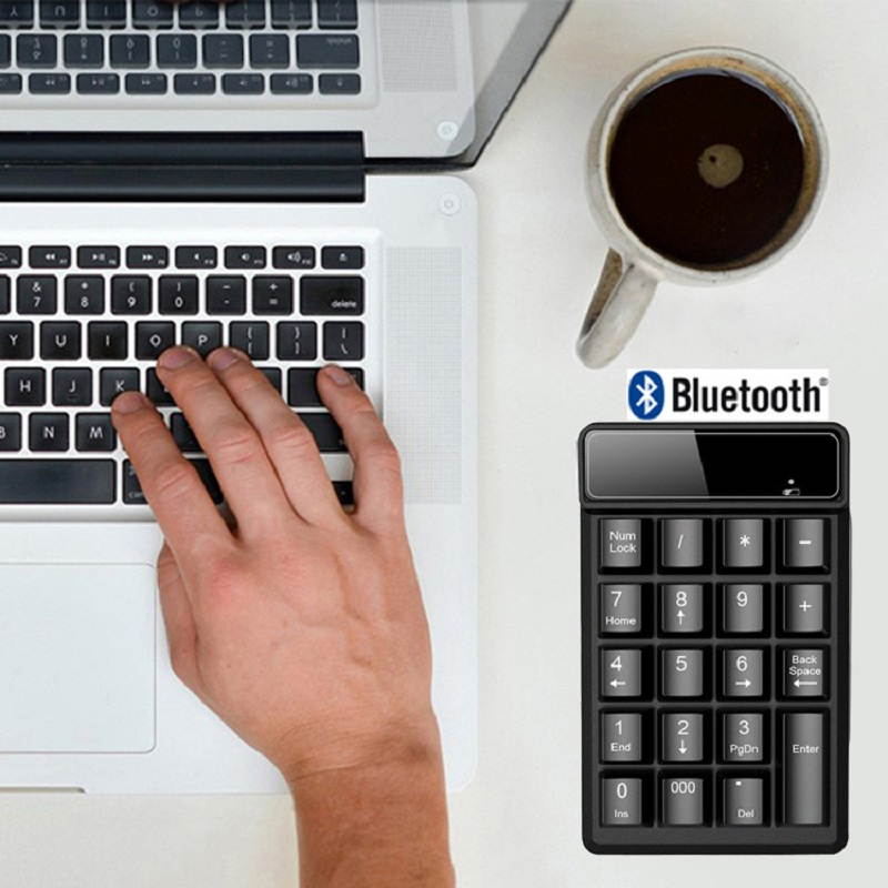 19 Keys Bluetooth Numeric Keypad Mini Numpad Keyboard Wireless Desktop For Windows XP 7 8 10 Laptop Tablet
