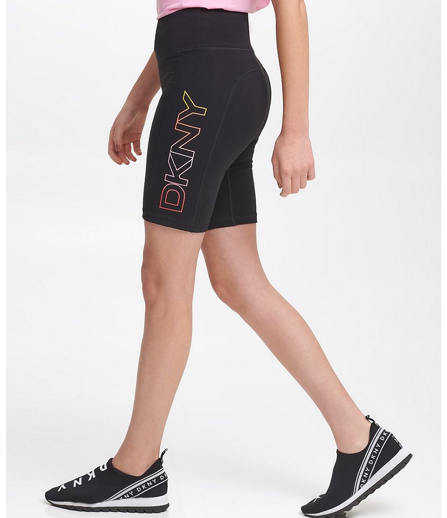 DKNY Sport Ombre Logo High Waist Biker Shorts