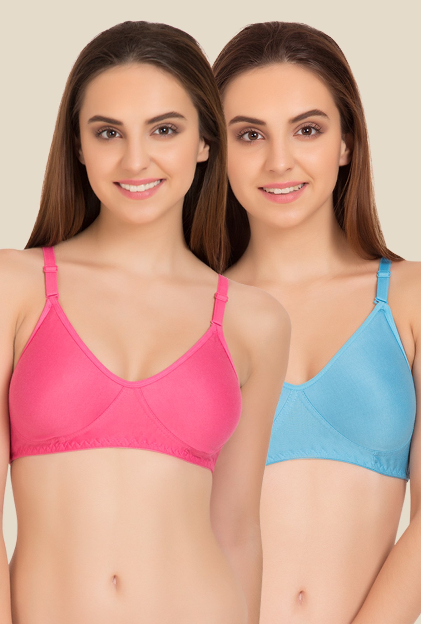 Tweens Pink & Blue Non Padded Bra (Pack Of 2)
