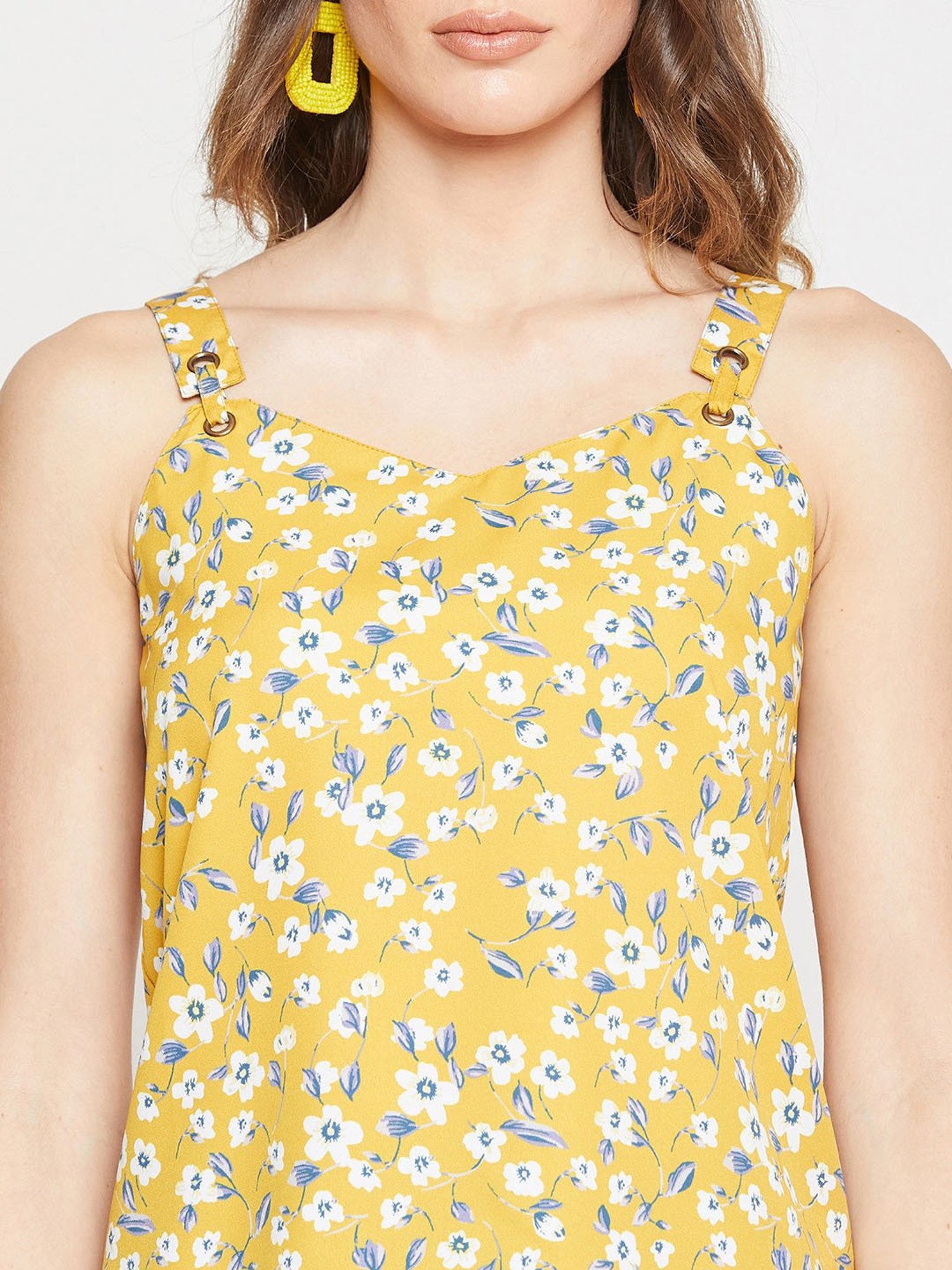Marie Claire Yellow Floral Print Top
