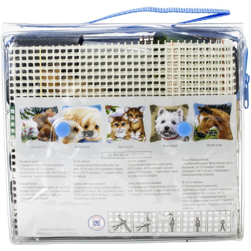 Vervaco Cushion Latch Hook Kit 16"X16"-Horse & Foal