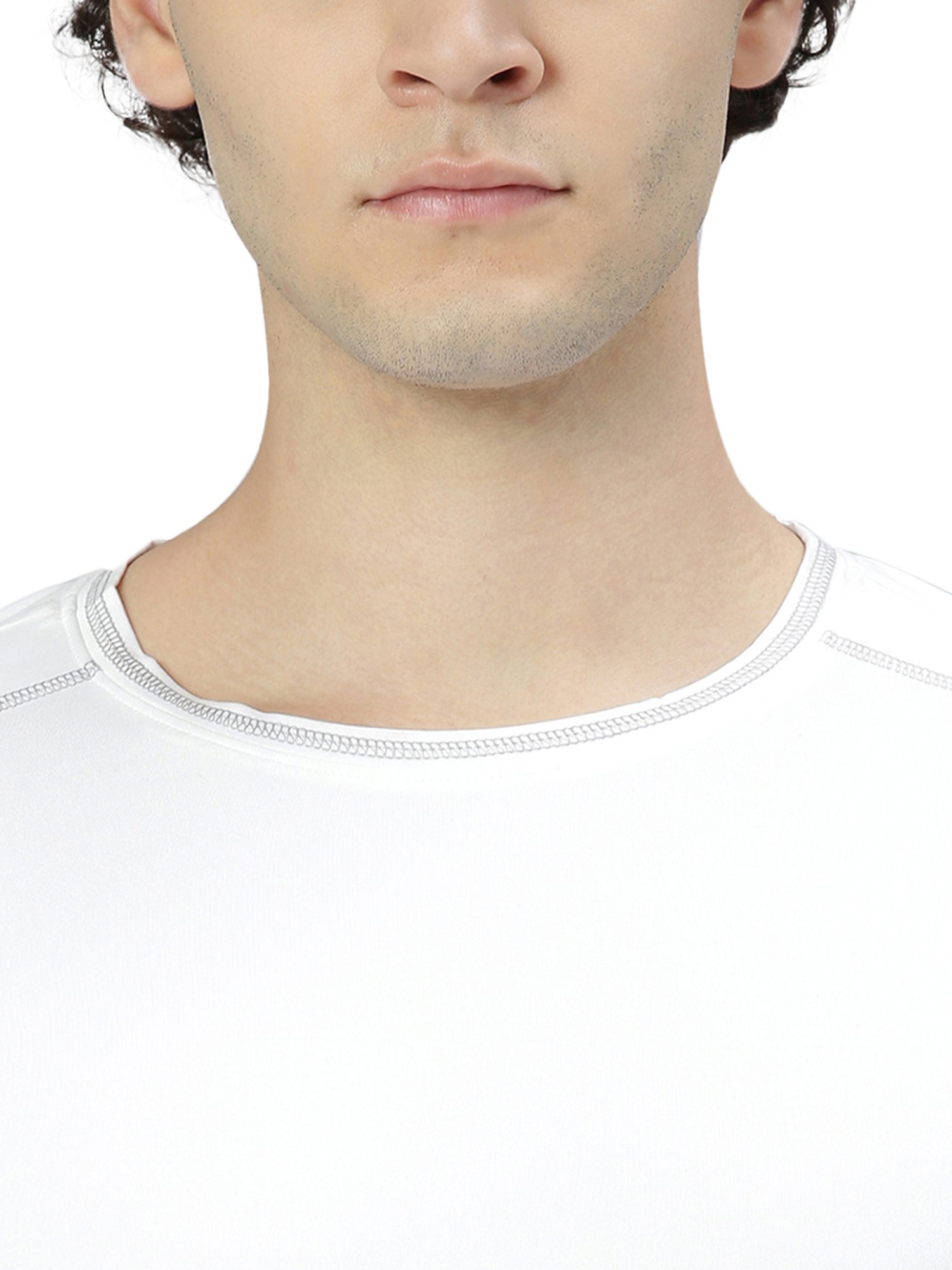 Slowave White Regular Fit Crew T-Shirt