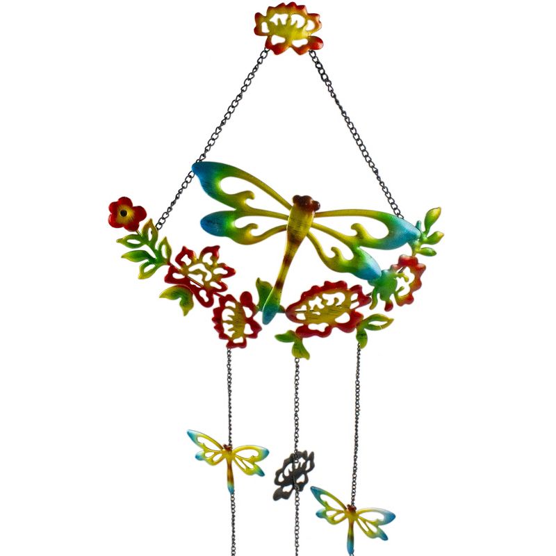 Northlight 12.5" Horizontal Charming Garden Collection Four Chime Metal Outdoor Wind Chime