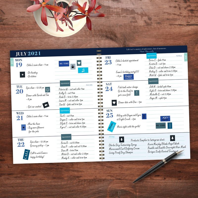 2021-22 Academic Planner 8.5" x 11" Blue Cheetah Daily/Weekly/Monthly - The Time Factory