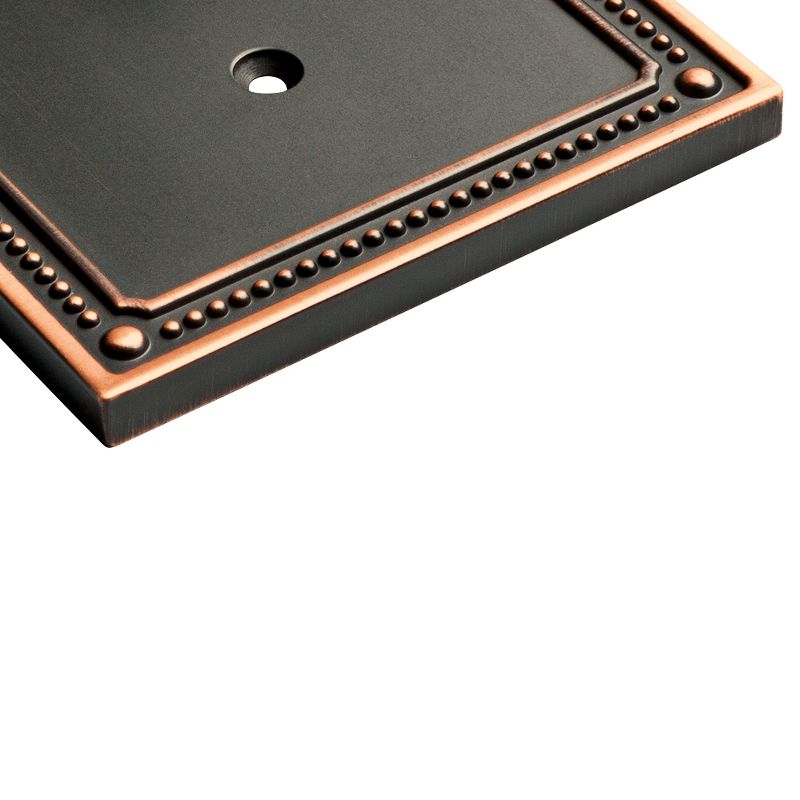Franklin Brass Classic Beaded Double Duplex Wall Plate Bronze With Copper Highlights