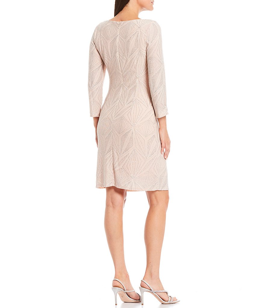 Eva Varro Floral Placement Print Knit Jersey Reversible to Solid Black Sheath Dress