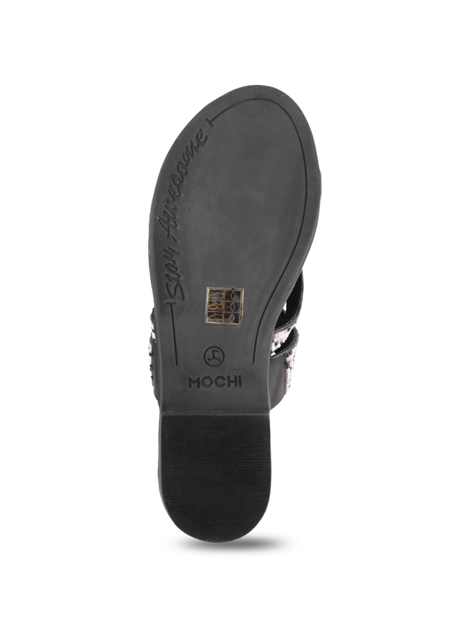 Mochi Women's Black Toe Ring Sandals