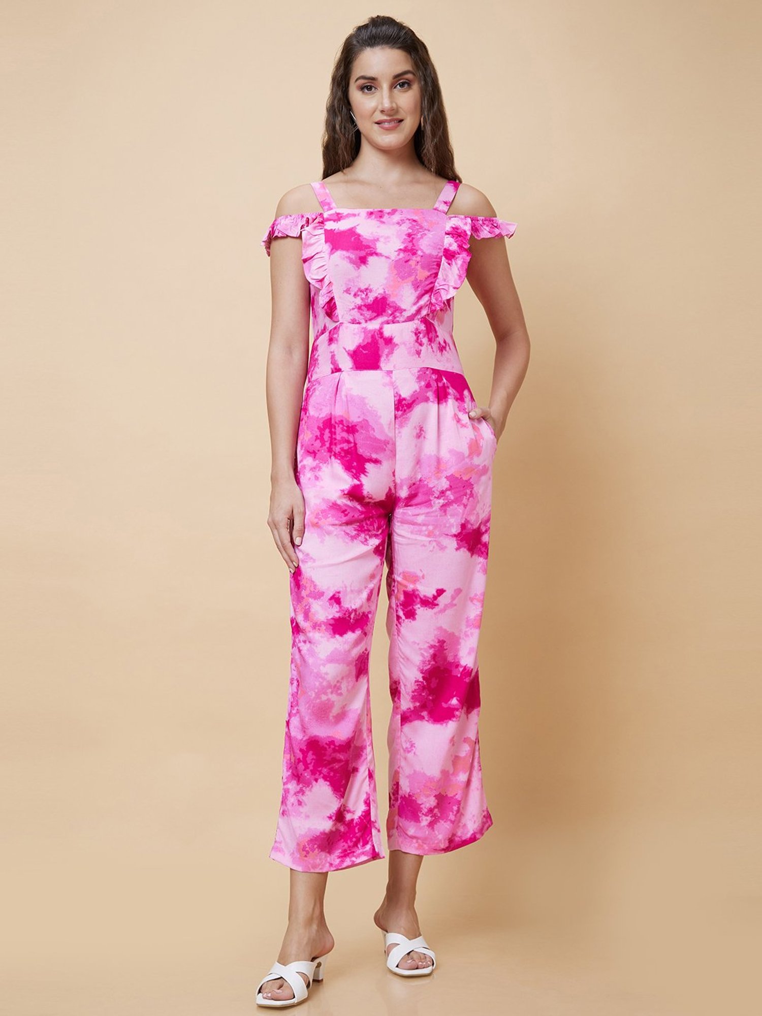 Globus Pink Tie - Dye Jumpsuit
