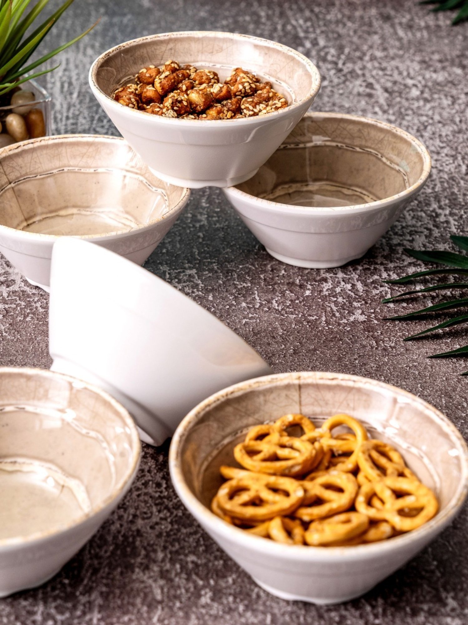 Servewell Beige Melamine Bowl - Set of 6